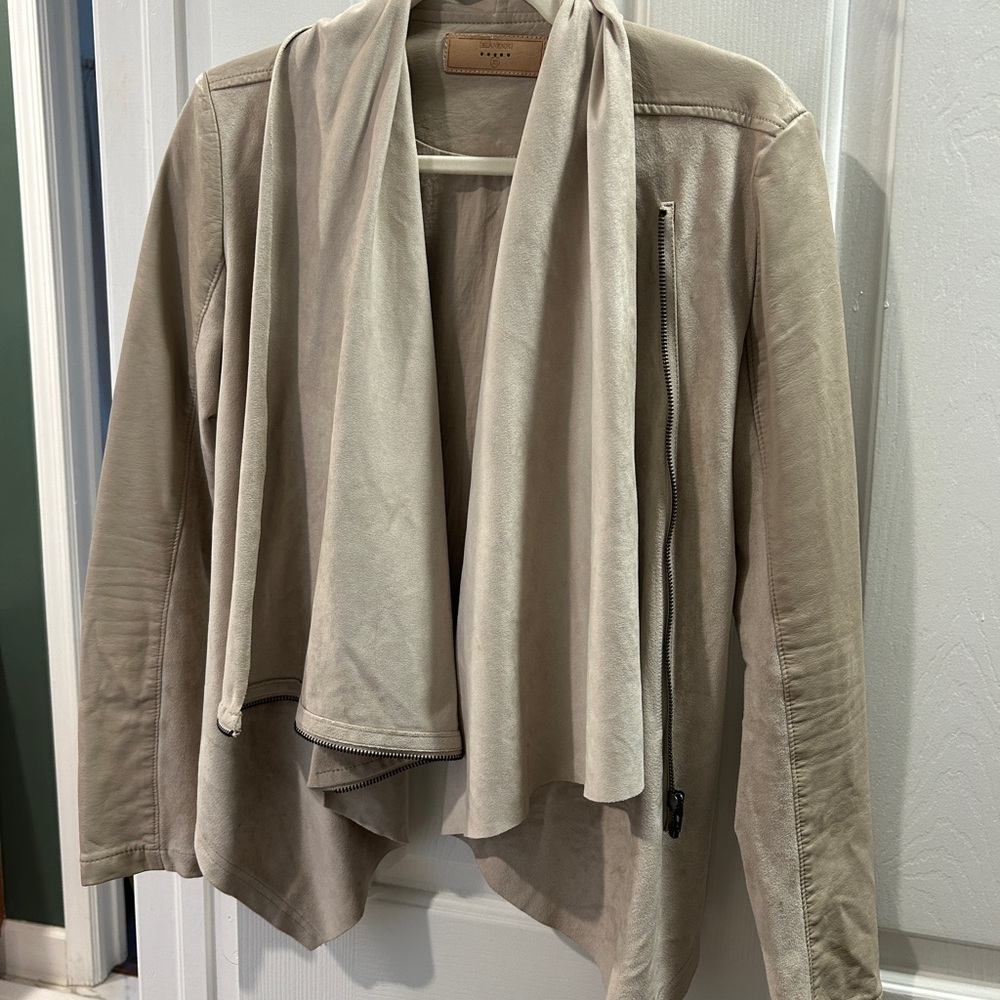 Blank NYC Women's Cream Leather Jacket